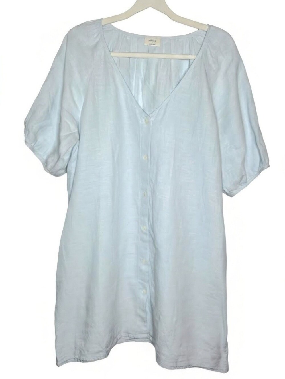 Aritzia Wilfred 100% Linen Tunic Top Women’s Small Light Blue Coastal Chic